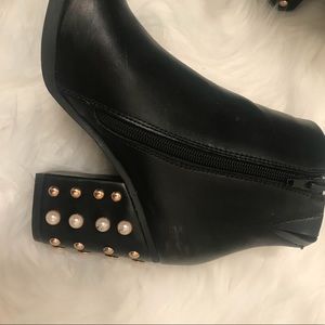 Express pearl and gold booties